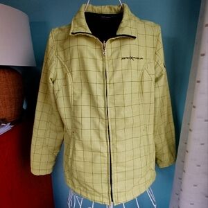EUC ZeroXposur Lime Green Plaid Fleece Lined Jacket - Women's Size Large
